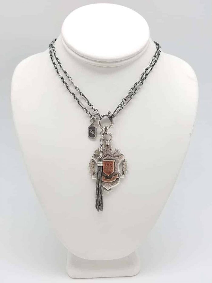 Signature Antique English Medal (one-of-a-kind!) with tassel necklace ...