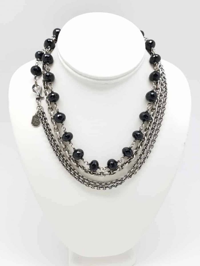 Black Spinel Necklace 11mm