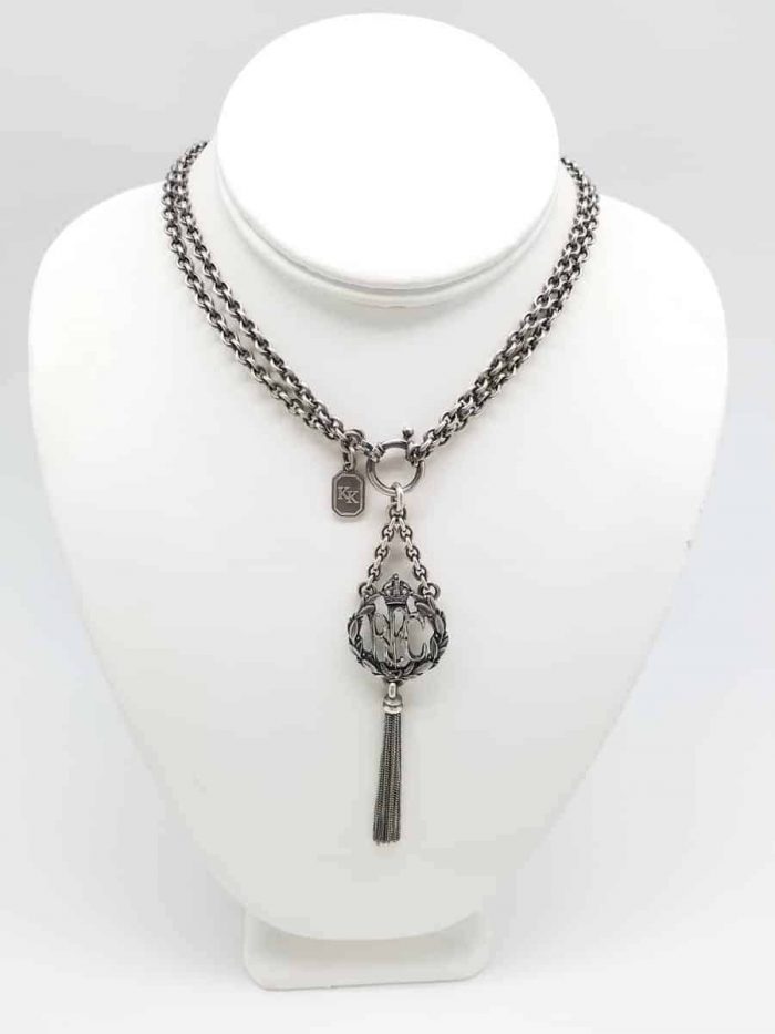 Kary Kjesbo Designs Tassel chain necklace w RFC pendant