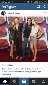 Here is Tyler Hubbard and his gorgeous gal Hayley Stommel both Rockin their KKDesigns, Hayley in her Cream Leather Cuff and Tyler in his WWII Pilot Wing ID Bracelet.
