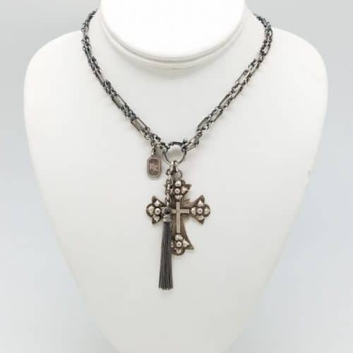 Antique Ethiopian Cross necklace with tassel