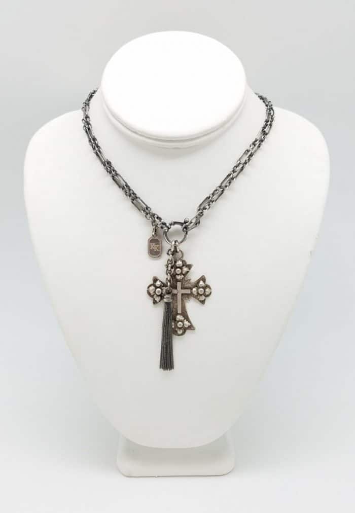 Antique Ethiopian Cross necklace with tassel