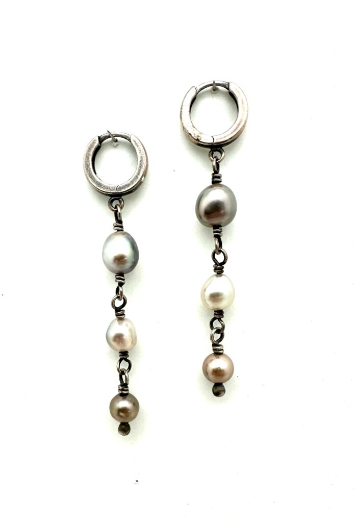 South Sea Kashi Pearl Earrings - 3 drop