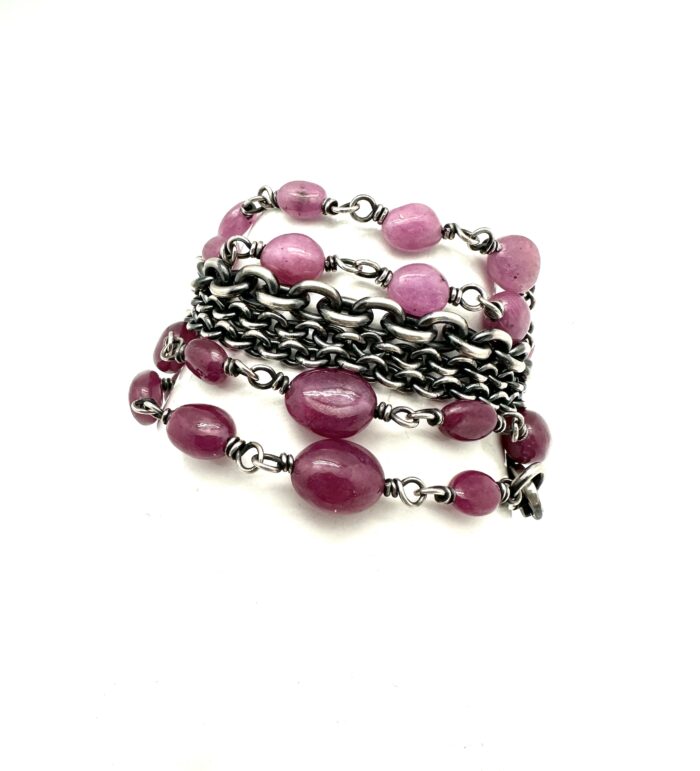 Dark Pinks Burmese Ruby Bracelet - Image 2