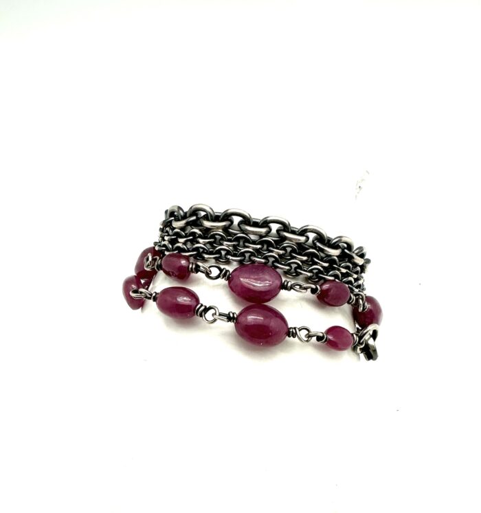 Dark Pink Burmese Ruby Bracelet - Image 3