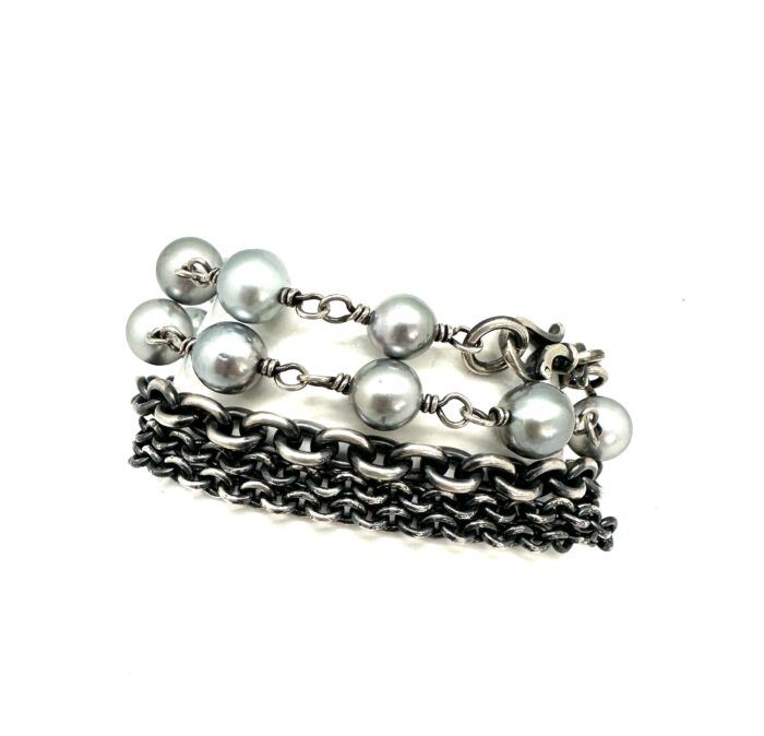 Soft Grey South Sea Pearl Bracelet 10mm - Image 2