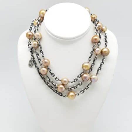 Kary Kjesbo Designs Natural Golden freshwater pearls, heavy chain.